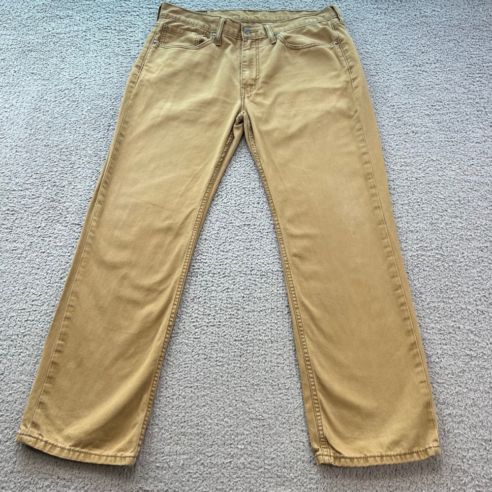Levis 514 Straight Fit Khaki Tan Pants Mens 34x29 6384